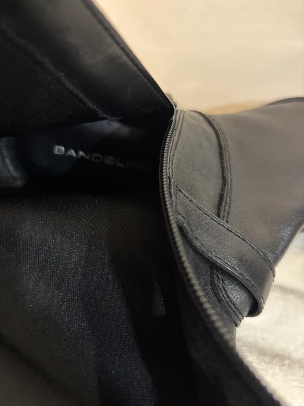 Bandolino Black Leather Mid-Heel Knee Boots - Picture 8 of 9